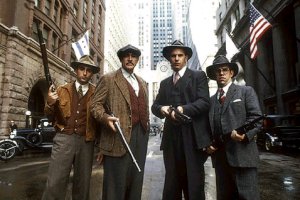 Andy Garcia, Sean Connery, Kevin Costner und Charles Martin Smith (v. l.)